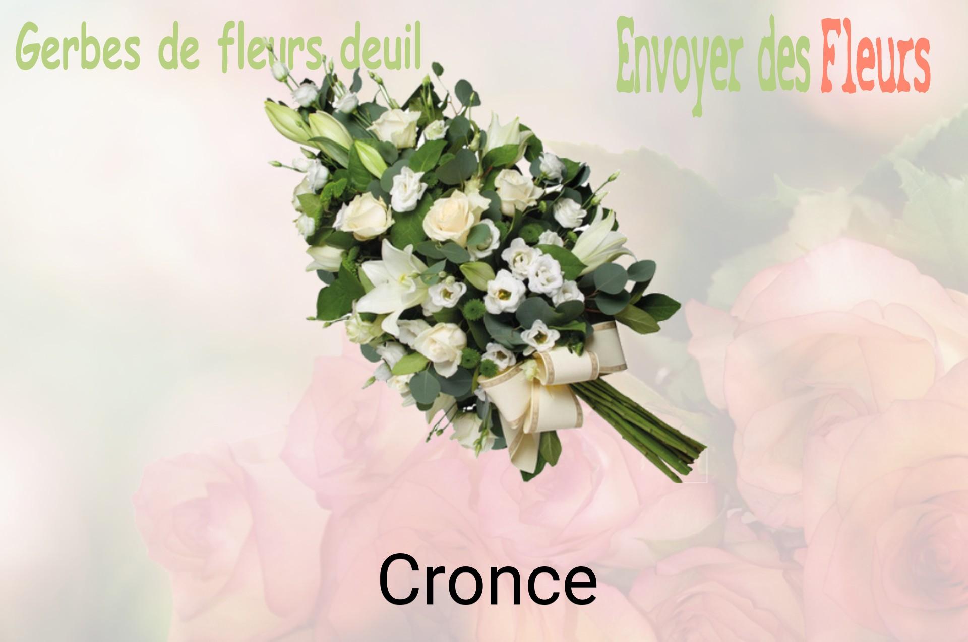 Gerbe de fleurs de deuil livrée à Cronce